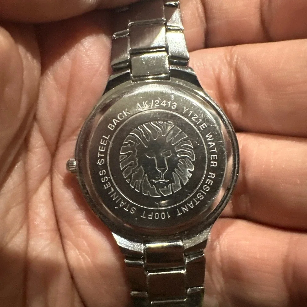 WORKING Anne klien diamond silver‎ watch ladies new battery